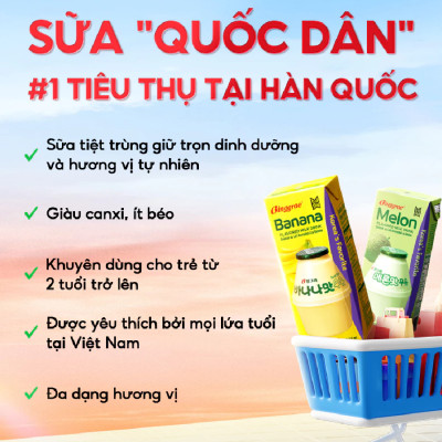 Thùng 24 hộp Sữa dưa lưới 200ml nhãn hiệu Binggrae