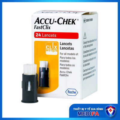 Hộp 24 kim chích máu Accu-Chek FastClix dùng cho máy Accu-Chek Performa và Accu-Chek Guide, Chính hãng Roche