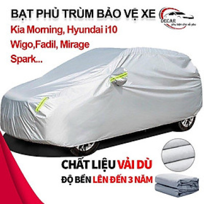 Bạt che ô tô 3 lớp thông minh cao cấp , bạt phủ trùm xe hơi 4 - 7 chỗ chống nước, chống xước, bạt vải dù oxford