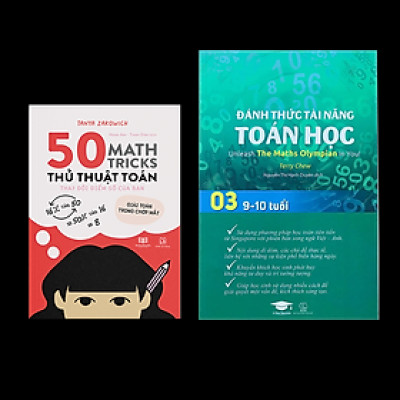 Combo sách Đánh thức tài năng toán học 3 và 50 thủ thuật toán ( 2 cuốn ), sách kiến thức toán học lớp 3 lớp 4 - Hiệu sách Genbooks