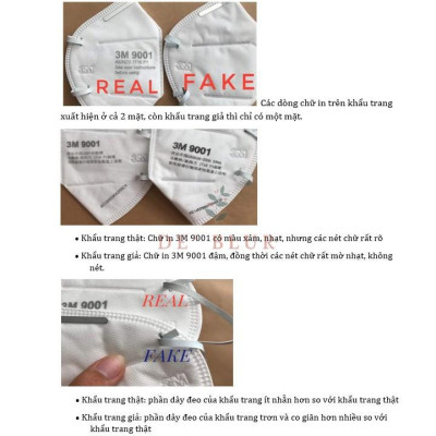 Khẩu Trang 3M 9001 Lọc 90% Bụi Mịn PM2.5 & Khí Thải Chuẩn N90 chính hãng