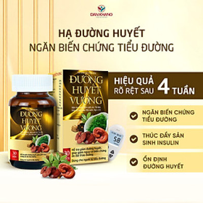 Combo 3 Đường Huyết Vương Dân Khang hạ đường huyết ngăn biến chứng tiểu đường hộp 30 viên