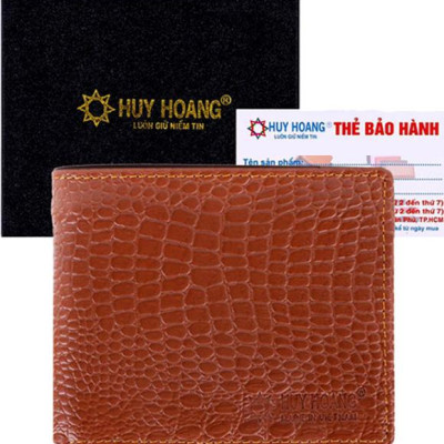 Ví Nam Vân Cá Sấu Huy Hoàng HT2112 (12.5 x 10 cm) - Nâu