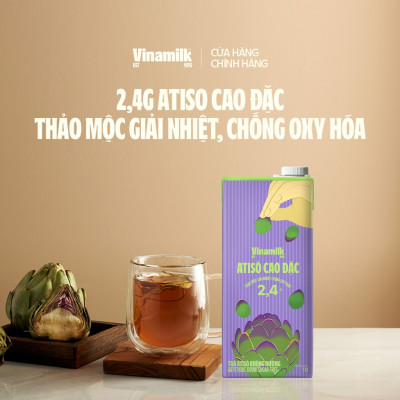 Thùng 12 hộp Trà Atisô không đường Vinamilk - Hộp giấy 1L