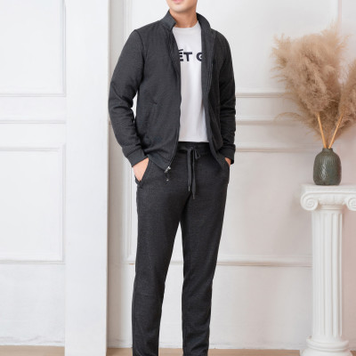 Bộ nỉ kéo khóa ALIGRO màu ghi đậm BN.20