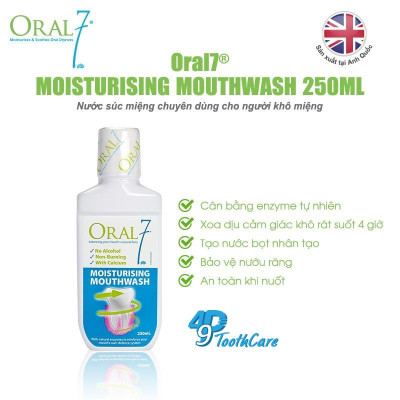  Thương hiệu: Oral7 NƯỚC SÚC MIỆNG HỖ TRỢ ĐIỀU TRỊ KHÔ MIỆNG, CHUYÊN DÙNG CHO NGƯỜI KHÔ MIỆNG ORAL7 250ML