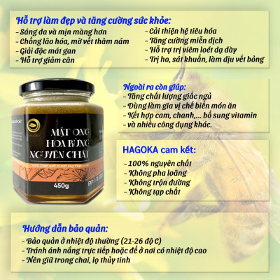 Mật ong rừng nguyên chất loại 450g lọ thủy tinh