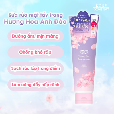Dầu Tẩy Trang Và Sữa Rửa Mặt Làm Dịu Nhẹ Làn Da Hương Hoa Anh Đào Kose Softymo (240 mL & 190 G)