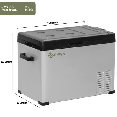 [Hàng Chính Hãng] Tủ lạnh ô tô di động E-pro C40 - Làm đá siêu tốc - Cắm trại hoặc sử dụng tại nhà