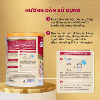 Sữa tiểu đường GLUZETRA GOLD với hơn 20 loại hạt tự nhiên với sữa non nhập khẩu từ Mỹ giàu dinh dưỡng 400gr/lon