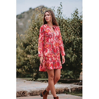 Đầm Boho Đỏ Cotton Isla Bonita