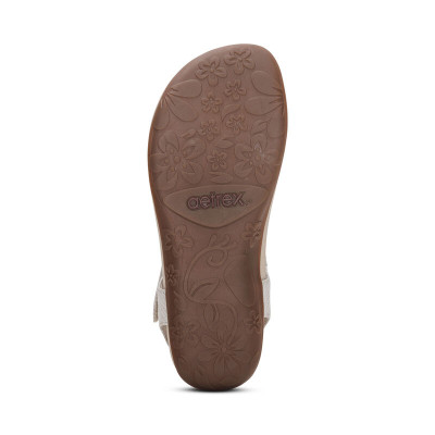 Giày sandal sức khỏe nữ Aetrex Ellie Grey - nâng vòm giảm đau chân, đệm đế memory foam