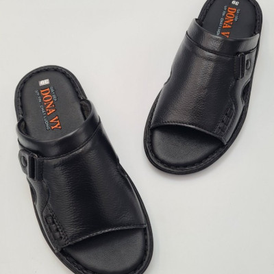 DÉP QUAI NGANG NAM DA BÒ TỰ NHIÊN DONAVY CAO CẤP 3 Ô VUÔNG CÓ KHUY CHỐNG RỈ SÉT, ĐẾ SIÊU NHẸ DONAVY3V