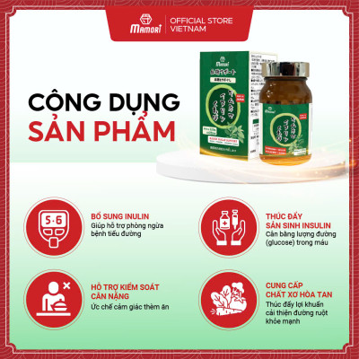 Viên uống MAMORI GYMNEMA - INULIN giúp giảm đường huyết, ngăn ngừa tích tụ mỡ thừa, bổ xung chất sơ hòa tan