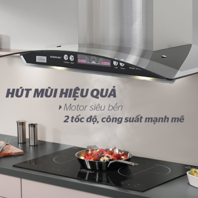 Máy hút mùi kính cong Sunhouse SHB6626 - Hàng chính hãng