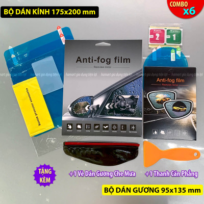 Bộ Miếng Dán Chống Nước Gương Ô Tô Xe Máy Dán Kính Chống Mưa Chống Đọng Nước Phủ NANO Cao Cấp