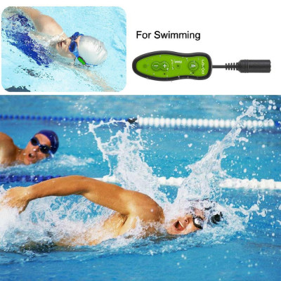 Máy nghe nhạc MP3 8GB không thấm nước với thiết kế kẹp tai nghe để bơi lội Chạy lặn