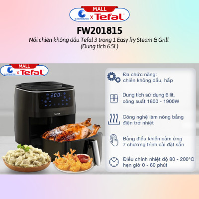 Nồi chiên không dầu kết hợp hấp Tefal FW201815 6.5 lít - Hàng Chính Hãng
