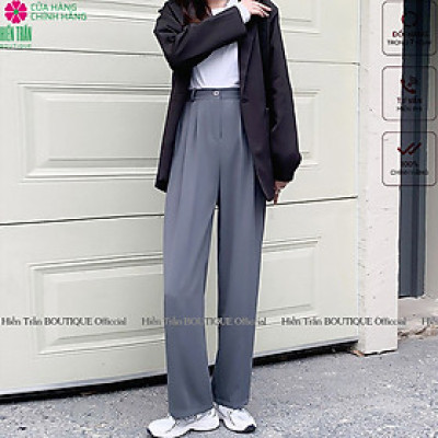 Quần suông nữ xếp ly vải chéo Di-or cao cấp, tạo dáng chân dài thon gọn, trẻ trung, năng động