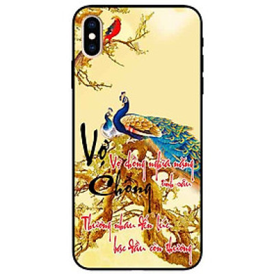 Ốp lưng in cho Iphone Xs Max Mẫu Thư Pháp Vợ Chồng
