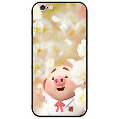 Ốp lưng in cho Iphone 6 Plus/ 6s Plus Mẫu Heo Áo Trắng