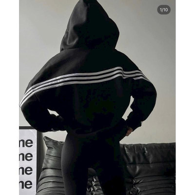 Áo khoác nữ chống nắng Croptop 3 Sọc Dáng Rộng Mũ To 3 sọc bao chất phối đẹp-A2116