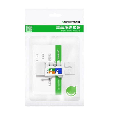 Ugreen UG80178NW143TK cat6 Hạt nhấn mạng màu trắng Jack modulator gigabit LAN Ethernet 8P8C RJ45 1000 Mbps 568A-B - HÀNG CHÍNH HÃNG