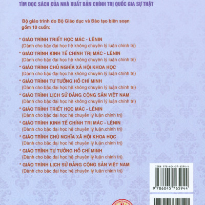 Combo 4 cuốn Giáo Trình Dành Cho Bậc Đại Học Hệ Không Chuyên Lý Luận Chính Trị: Giáo Trình Triết Học Mác – Lênin + Giáo Trình Kinh Tế Chính Trị Mác – Lênin + Giáo Trình Lịch Sử Đảng Cộng Sản Việt Nam + Giáo Trình Chủ Nghĩa Xã Hội Khoa Học 