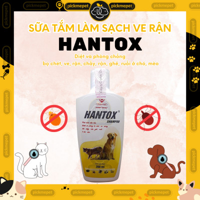 Sữa tắm HANTOX 200ml - Sữa tắm Diệt Ve Rận, Bọ Chét cho Chó Mèo Lớn, Chó Mèo Nhỏ