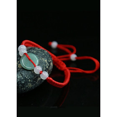 Vòng tay may mắn phát lộc ngọc tự nhiên CD02 đồng tiền (Giao mầu theo tự nhiên)