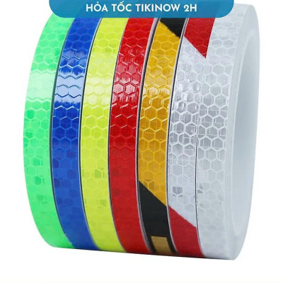 Băng Keo Phản Quang Dán Nhà Cửa, Trang Trí Oto, Xe Máy, Xe Đạp MÀU VÀNG 1cm x 8m