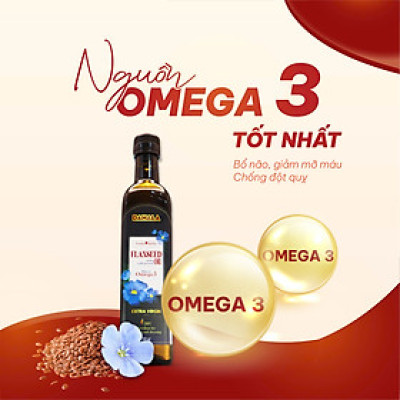 Dầu hạt lanh ép lạnh bền nhiệt DAHALA 500 ml, Giaù Omega 3,6,9
