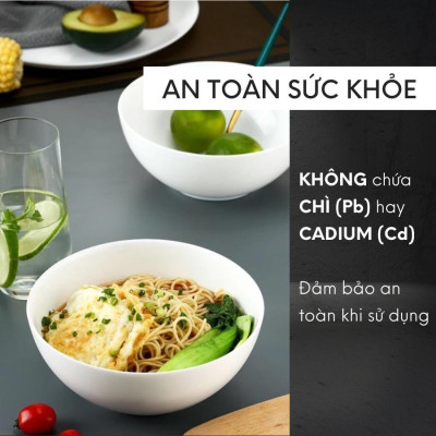 Bát tô/Bộ 6 bát tô thủy tinh Luminarc Diwali 18cm N3975*6, dùng lò vi sóng, máy rửa bát