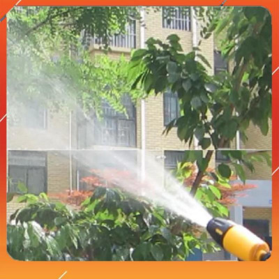 ️Evoucher Bộ dây vòi xịt nước rửa xe, tưới cây , tăng áp 3 lần, loại 15m 206319 đầu đồng, cút đồng nối nhựa đen