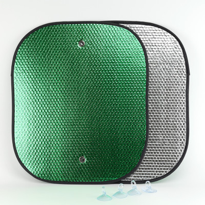 Combo 2 Tấm Che Nắng Ô Tô Xốp Cách Nhiệt Tròn Lớn Màu Lá Phủ Bạc CIND CD-C043 (44x52cm) - Nhập Khẩu Chính Hãng