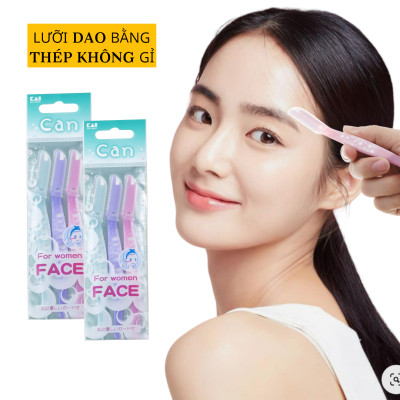 Dao Cạo Lông Mày Lưỡi Thép Không Gỉ Kai Eyebrow For Women (Set 3 Cây)