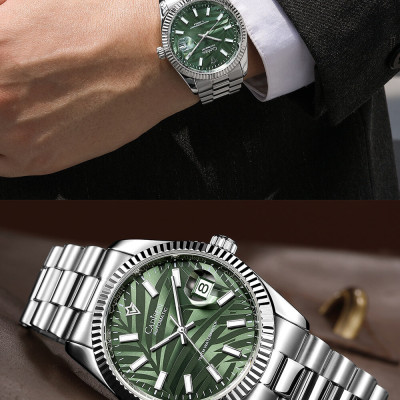 Đồng Hồ Nam Cadisen C8198M Chính Hãng Full Box Chống Nước Kính Chống Xước Dây Thép BH 2 Năm Máy Cơ