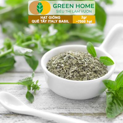 Hạt Giống Quế Tây Italy Basil GreenHome, Gói 2g~7000 hạt, Dễ Trồng Quanh Năm, Tỉ Lệ Nảy Mầm Cao G21