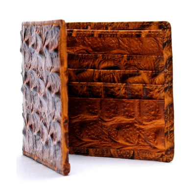 HJ2116 - Bóp nam Huy Hoàng vân cá sấu gai lớn màu vàng