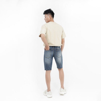 Quần Short Jeans Nam Cao Cấp HUNTER X-RAYS Form Slimfit Cotton Xanh Đá Thời Thượng S46
