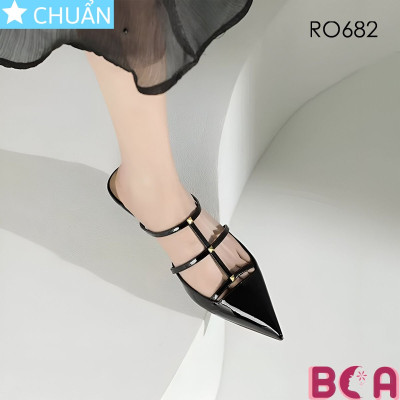 Dép Guốc Nữ Gót 4cm RO682 ROSATA tại BCASHOP Nhẹ Nhàng, Tinh Tế, Dễ Dàng Mix Đồ, Với Chất PU Cao Cấp, Êm Chân