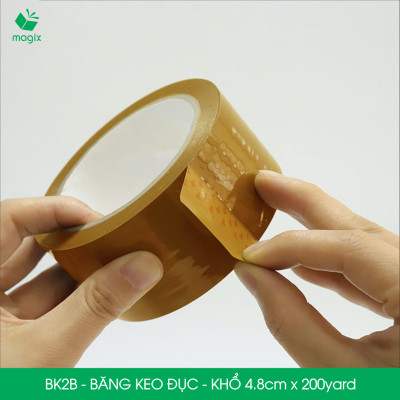BK2B - 1 cuộn băng keo đục khổ 4.8cm x 200yard - Băng dính đóng hàng, băng keo khổ lớn