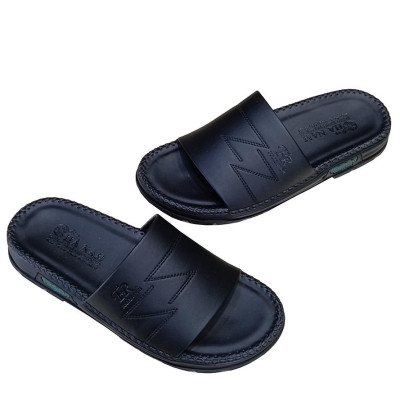 Dép Nam Quai Ngang Da Bò Thật HA NAM Đã May Viền Chân Quai Chắc Chắn DNA22038