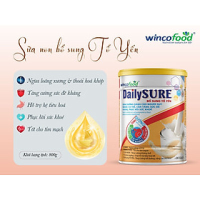 Sữa non bổ sung tổ yến Wincofood DailySURE (800g/lon)
