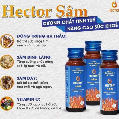 Nước Đông Trùng Hạ Thảo Hector Sâm, Uống Trực Tiếp, Giúp Tăng Sức Đề Kháng, Tăng Cường Sinh Lý Nam Nữ, Tăng Tiết Sữa Cho Mẹ, Bảo Vệ Chức Năng Gan Thận, Giảm SAy Tàu Xe, Nam, Nữ, Người Lớn Tuổi Đều Dùng Được.