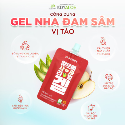 NƯỚC NHA ĐAM SÂM TÁO HỮU CƠ HỘP 30 GÓI HỖ TRỢ TIÊU HÓA