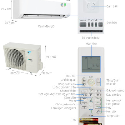 Máy Lạnh Daikin Inverter 2HP FTKZ50VVMV - Hàng Chính Hãng - Giao Hàng Toàn Quốc