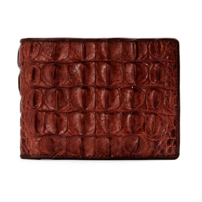 HJ2211 - Bóp nam Huy Hoàng da cá sấu gai lưng màu nâu đỏ