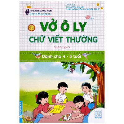 Sách - Tủ sách măng non - Vở ô ly tập tô chữ thường - viết thường cho bé 4-6 tuổi -Bộ 4 cuốn