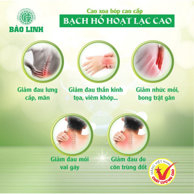 Cao Xoa Bóp Bạch Hổ Hoạt Lạc Cao Bảo Linh - Giảm đau nhức xương khớp, bong gân, mỏi cổ vai gáy, đau lưng, thần kinh toạ.